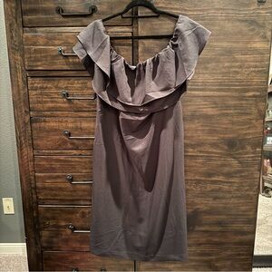 Banana Republic Off-Shoulder Charcoal Dress